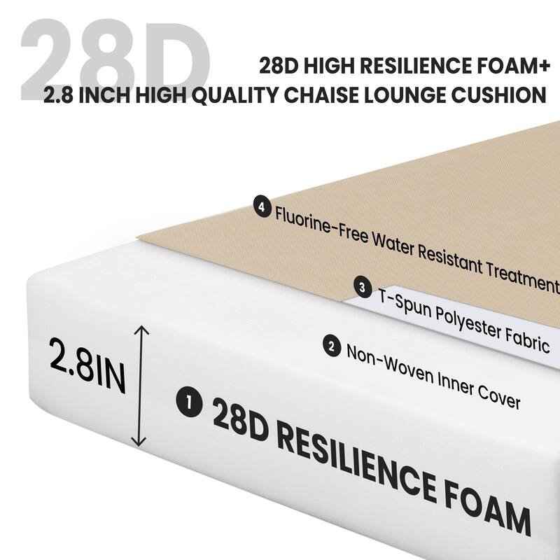 Pellebant Outdoor Lounge Chair Cushions with Pillow