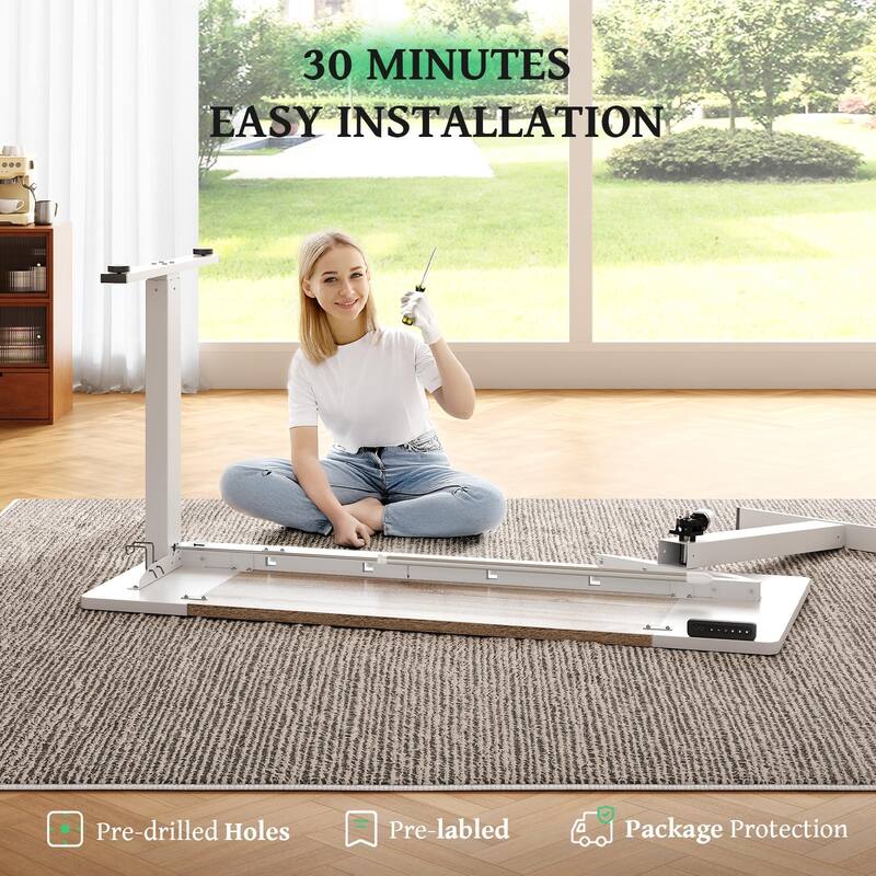 SIAGO 48 x 24 Inch Computer Desk Height Adjustable Electric Sit Stand Up Desk