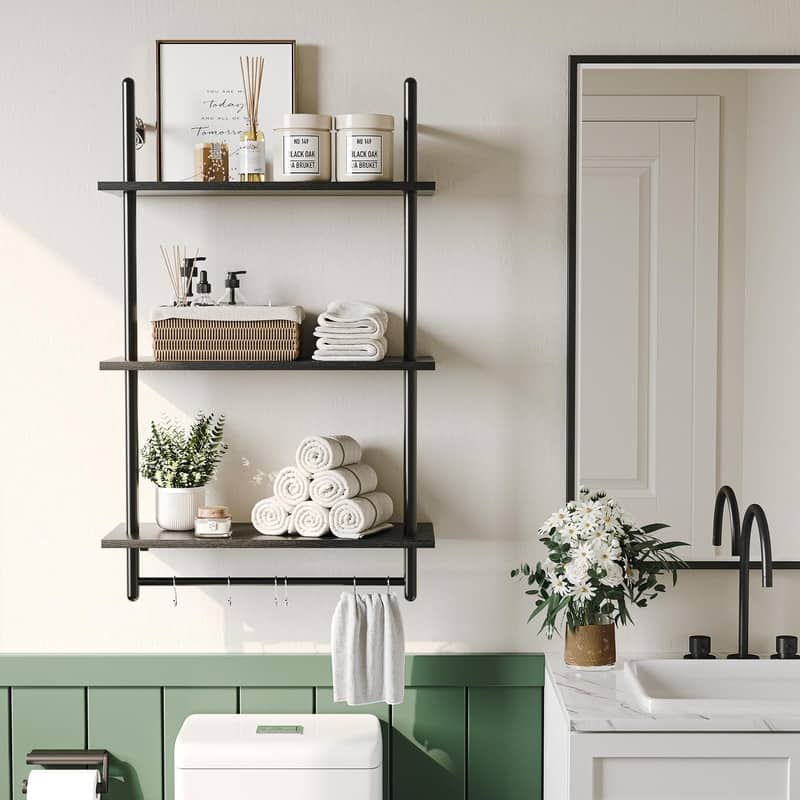 3 Tier Industrial Pipe Shelving - 9.4"D x 23.6"W x 37.8"H