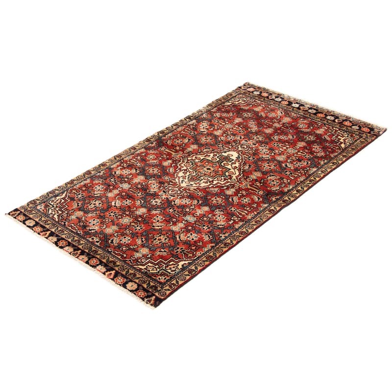 ECARPETGALLERY Hand-knotted Andelz Red Wool Rug - 3'7 x 7'4