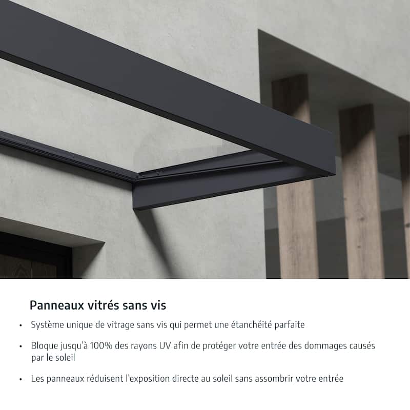 Bordeaux 5 ft. White/Diffused Door and Window Awning