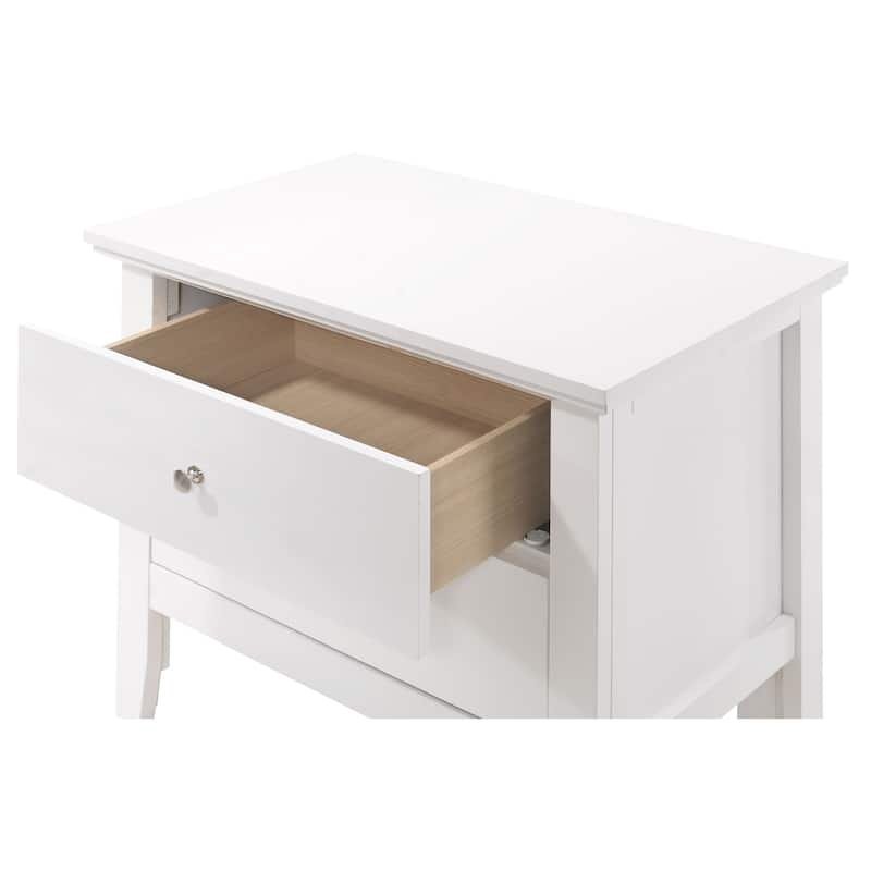 Primo Transitional Wood 2-drawer Nightstand Table