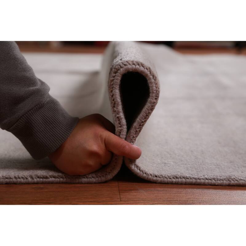 Hand Knotted Oriental 100% Wool Carpet Modern Solid Greys & Charcoal Gabbeh Area Rug - 12' 10'' X 10' 0''
