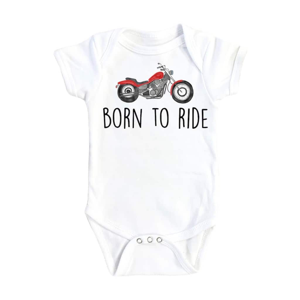 Motorcycle Born - Baby Boy Girl Clothes Infant Bodysuit Funny Cute Newborn