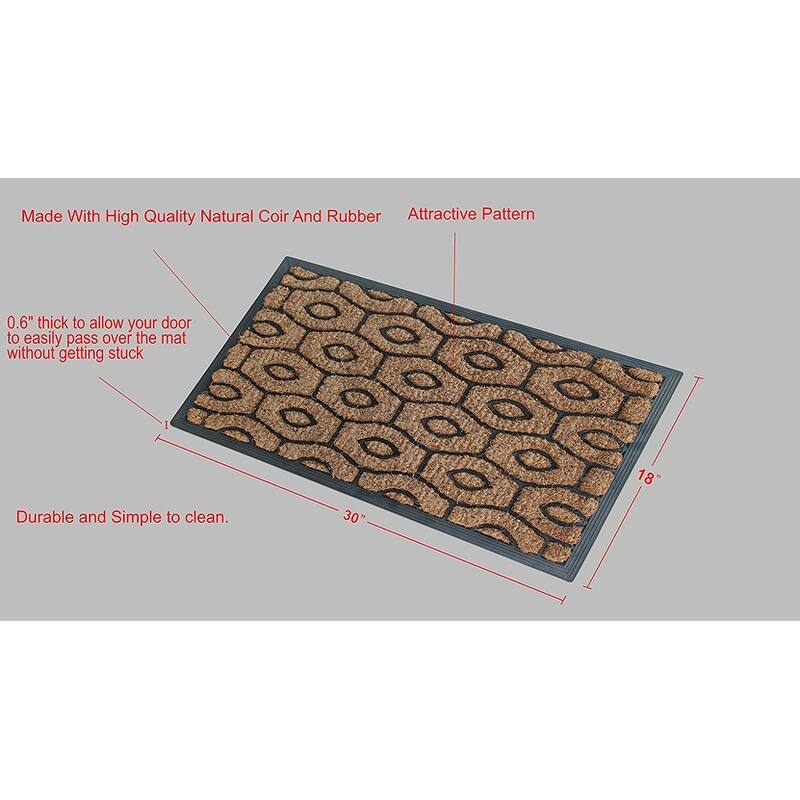 A1HC Rubber and Coir Paisley Beautifully Design Outdoor Durable Doormat 18"X30"