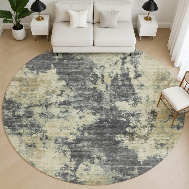 Premium Washable Super Soft Abstract Casual Mayfield Rug - Gray - 8' x 8'