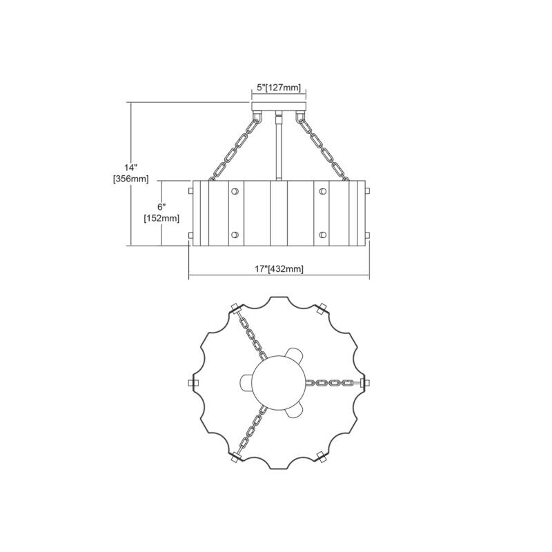 Elk Home Clausten Natural Brass With Metal Shade 3 Light Semi Flush