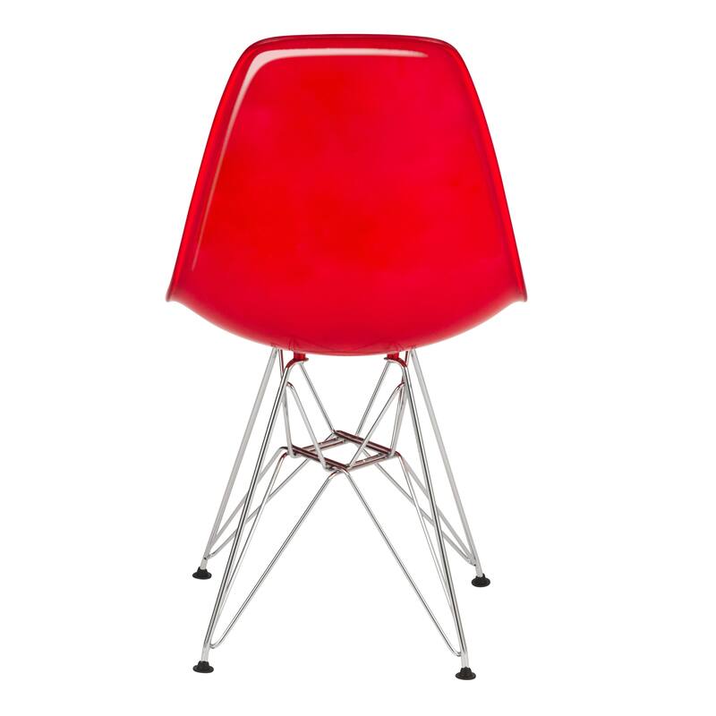LeisureMod Cresco Molded 2-Tone Eiffel Side Chair - White Blue - 17"L x 18.4"W x 32"H