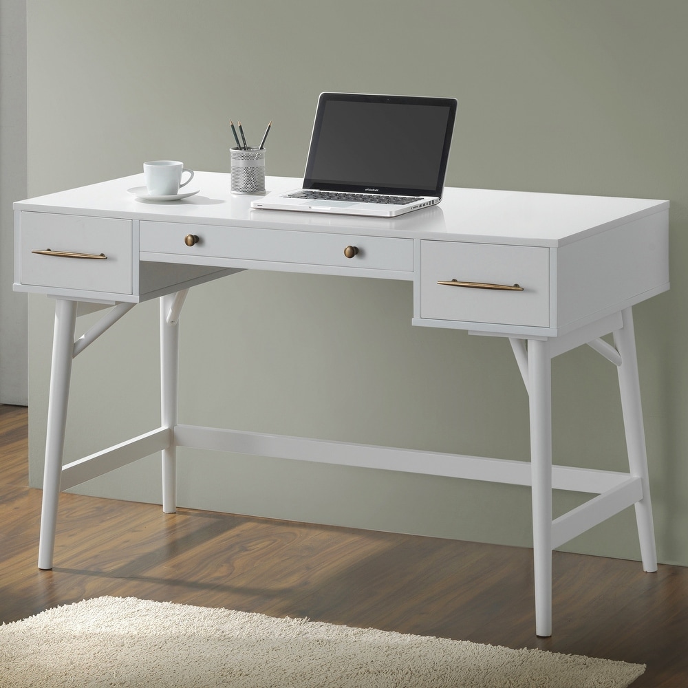 47 Inches White Writing Desk with 2 Drawers - On Sale - Bed Bath & Beyond -  35168117
