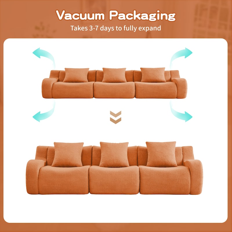 GDF Studio - Fairford 3-Seat Modular Sofa With Curved Armrests & Non-Slip Base