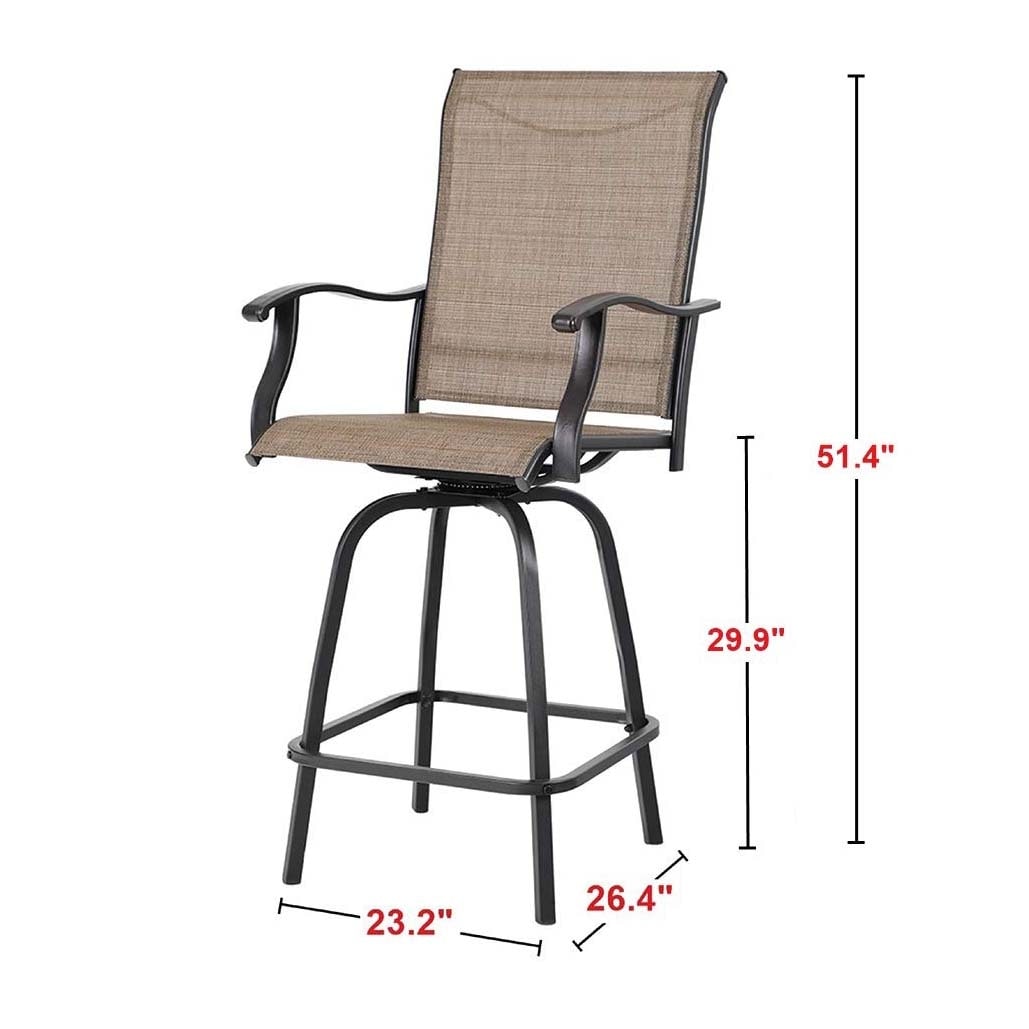 Shop Phi Villa All Weather Swivel Patio Bar Stools Set Of 2