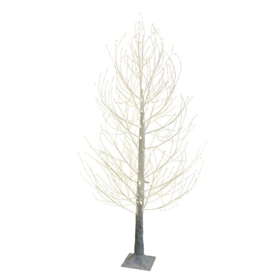 Kurt Adler 6-Foot Winter White Twig Tree with 1300 Warm White Fairy LED Lights