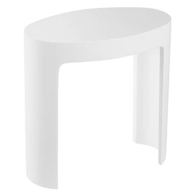 Ancona 17 in. Shower Bench in Pure Acrylic Stone in Matte White