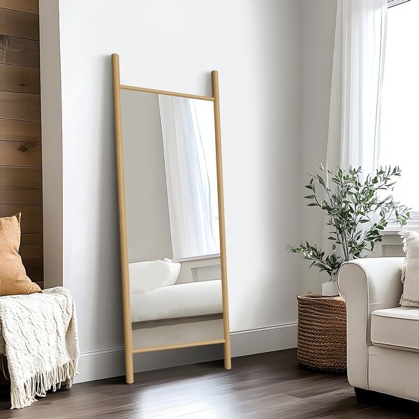 Wooden Frame Ladder-Style Wall Mirror full length mirror - On Sale