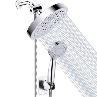 High Pressure Rainfall Shower Head/Handheld Combo, Luxury Modern Chrome ...