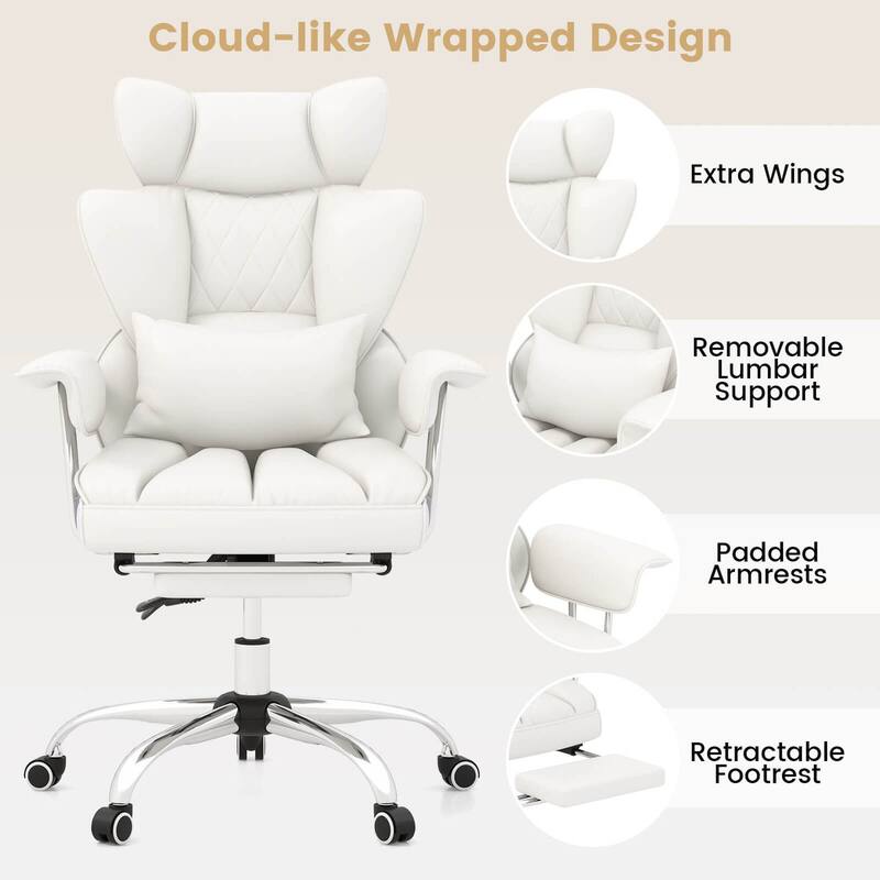 Costway Office Desk Chair Big and Tall Executive Office Chair with - See Details