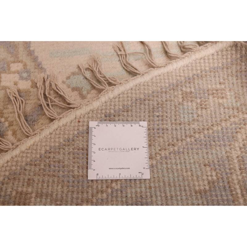 ECARPETGALLERY Hand-knotted Royal Oushak Ivory Wool Rug - 8'0 x 7'9