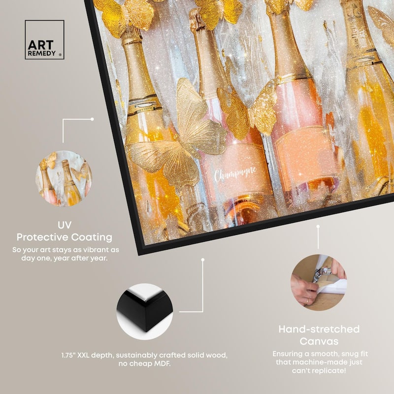 Golden Bright Campagne Line Canvas by Art Remedy