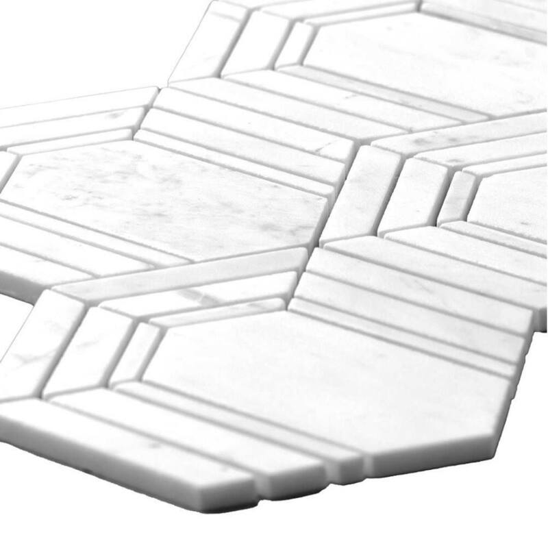 The Tile Life Argos Peak 12x14 Hexagon Marble Floor, Wall & Backsplash Tile