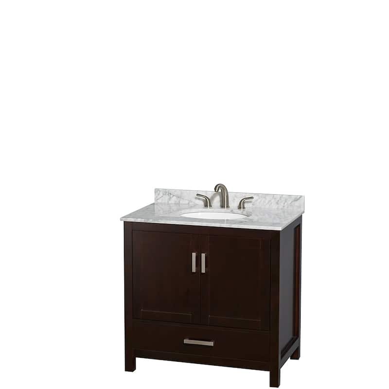 Wyndham Collection Sheffield 36" Freestanding Vanity Set with Hardwood
