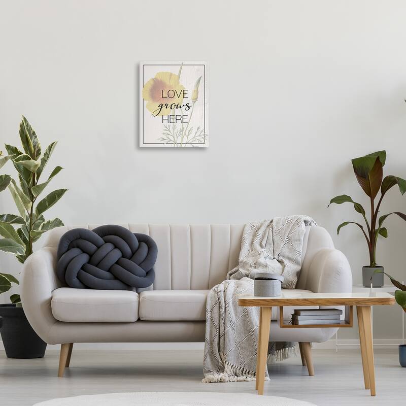 Stupell Vintage Love Grows Here Canvas Wall Art Design By Lil' Rue