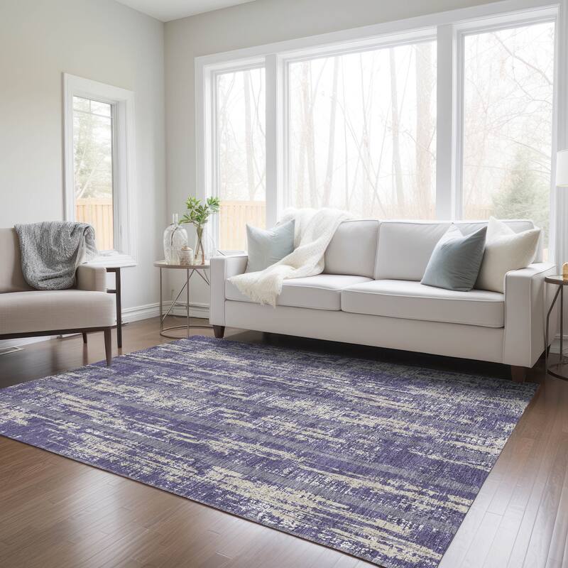 Machine Washable Indoor/ Outdoor Chantille Ombre Stripe Rug
