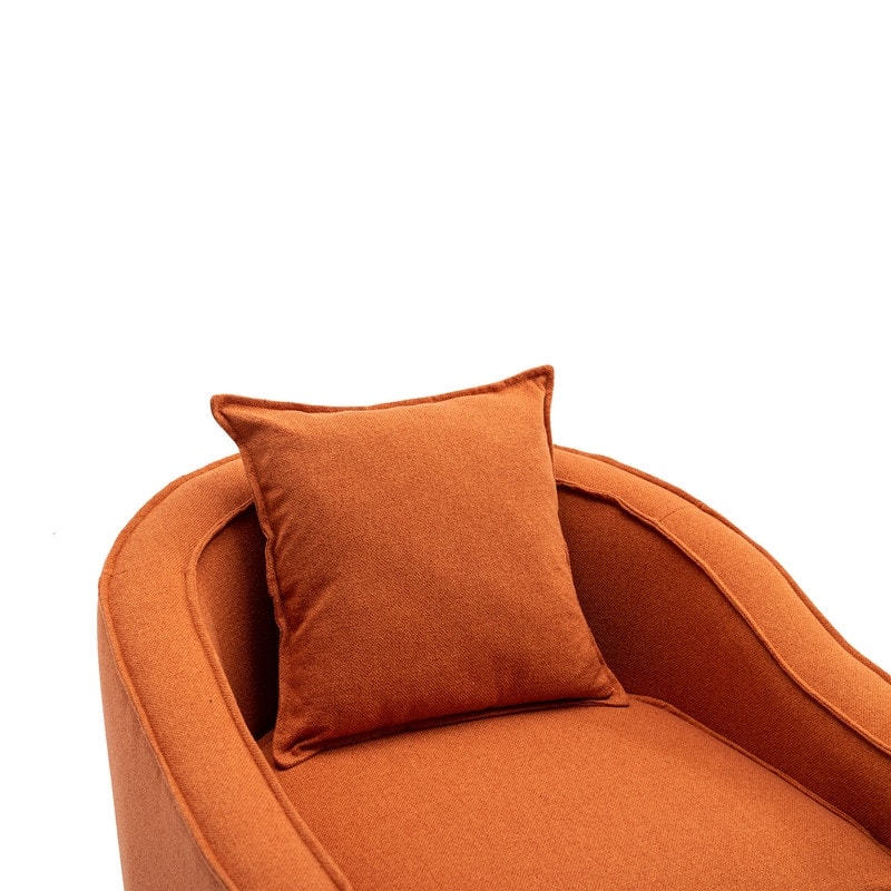 SEYNAR Mid Century Modern Barrel Chair Upholstered Club Accent Chair with Ottoman