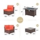 preview thumbnail 8 of 44, Outdoor 8 Pieces Sectional Wicker Sofa Set with Fire Pit