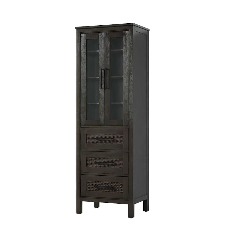 Winslow 16-28 Inch Bath Storage Glass Cabinet