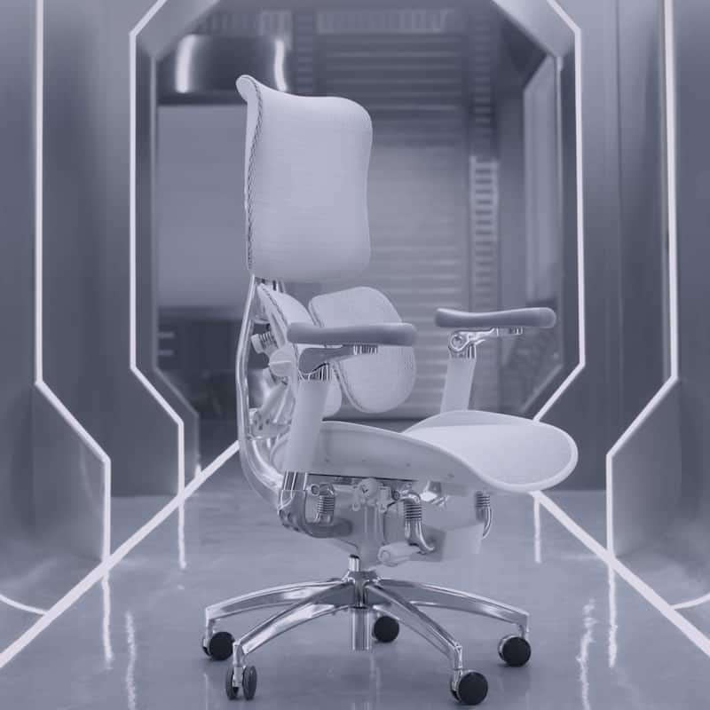 SIHOO Doro S300-White Ergonomic Office Chair- Lumbar Two-piece Dynamic Support