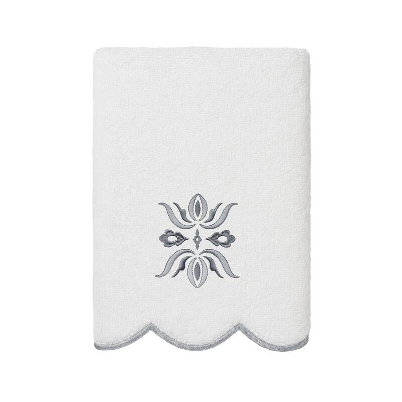 Authentic Hotel and Spa 100% Turkish Cotton FLOWER CREST Scallop Towel Collection