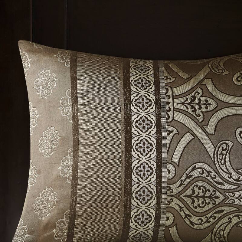 Madison Park Essentials Alexine Brown 16 Piece Jacquard Comforter Set with 2 Bed Sheet Sets