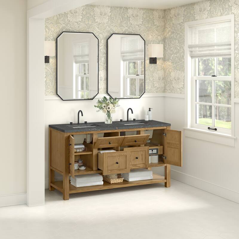 Breckenridge 60" Double Vanity, Light Natural Oak - 60D
