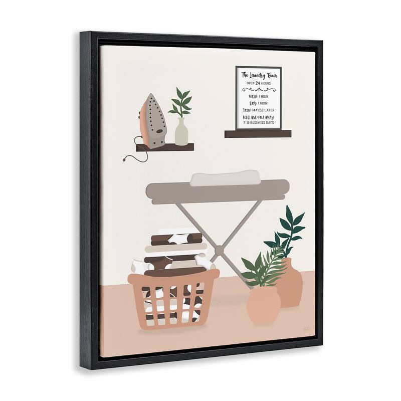 Stupell Laundry Rules Modern View Framed Floater Canvas Wall Art Design By Natalie Carpentieri