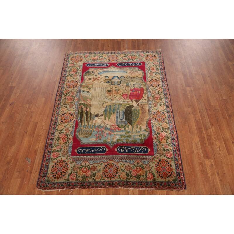 Pre-1900 Antique Masterpiece Vegetable Dye Tabriz Persian Rug - 4'7" x 6'4"