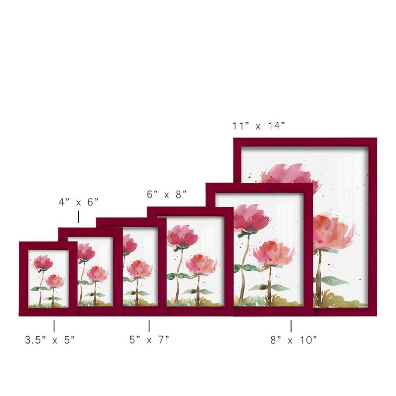 Pink Fleurs I -Framed Print w/glass-Cherry Red