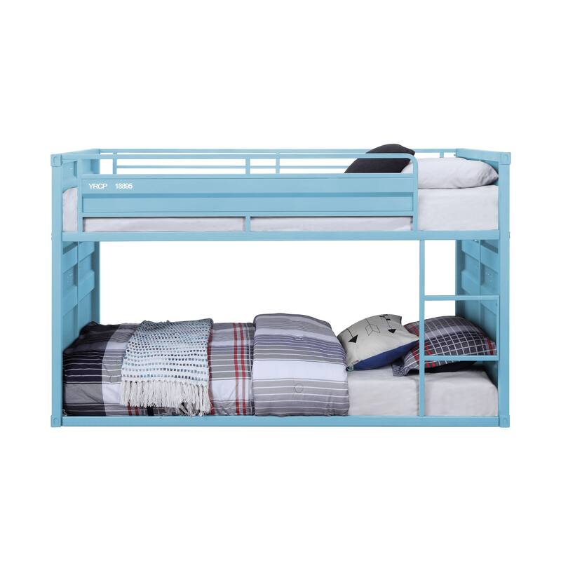 Twin Size Metal Container Bunk Bed with Integrated Guardrail