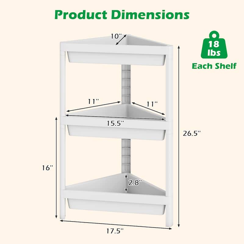 Gymax 2-Pack 3-Tier Shelf w/Detachable Design & Drainage Holes