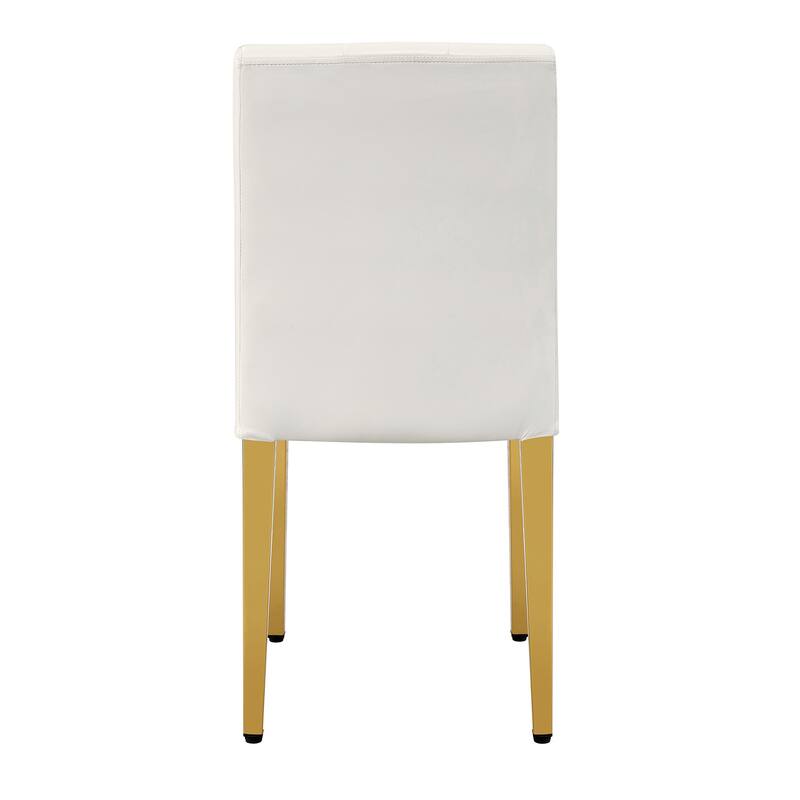 Dining Chairs Set of 4, Comfortable Dining Room Chair, Metal Kitchen Chairs with Faux Leathaire Seats and High Back