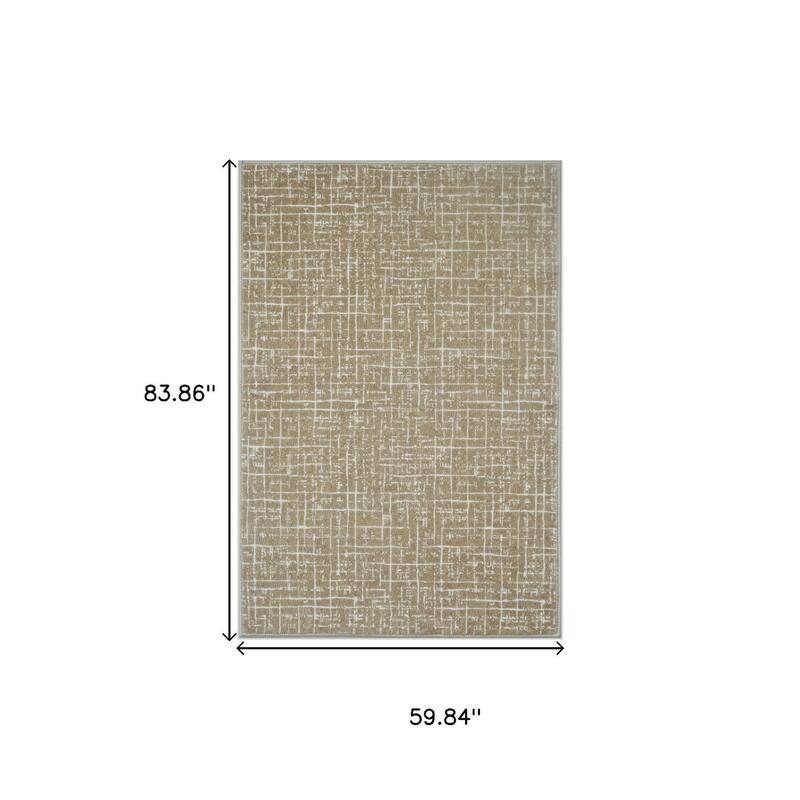 HomeRoots Abstract Geometric Modern, Contemporary Rectangle Area Rug