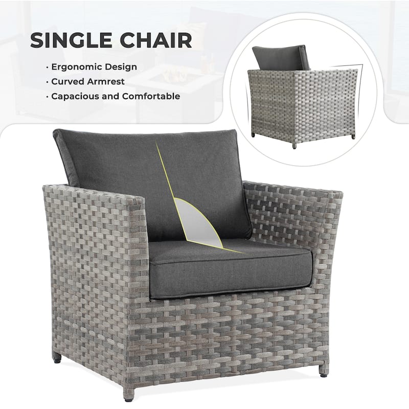 HOOOWOOO 9-piece Handwoven Wicker Patio Sectional Set with Swivel Rocking Chair