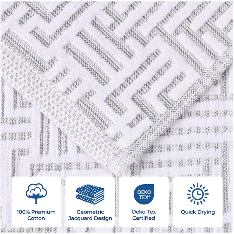 Superior Jasper Cotton Modern Jacquard Soft 9 Piece Bathroom Towel Set