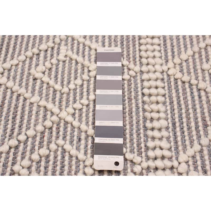 ECARPETGALLERY Braid weave Sienna Grey Wool Rug - 6'0 x 8'10