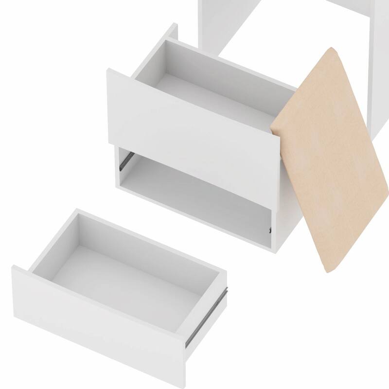 Dressing Table with LED Illuminated Mirror and Storage