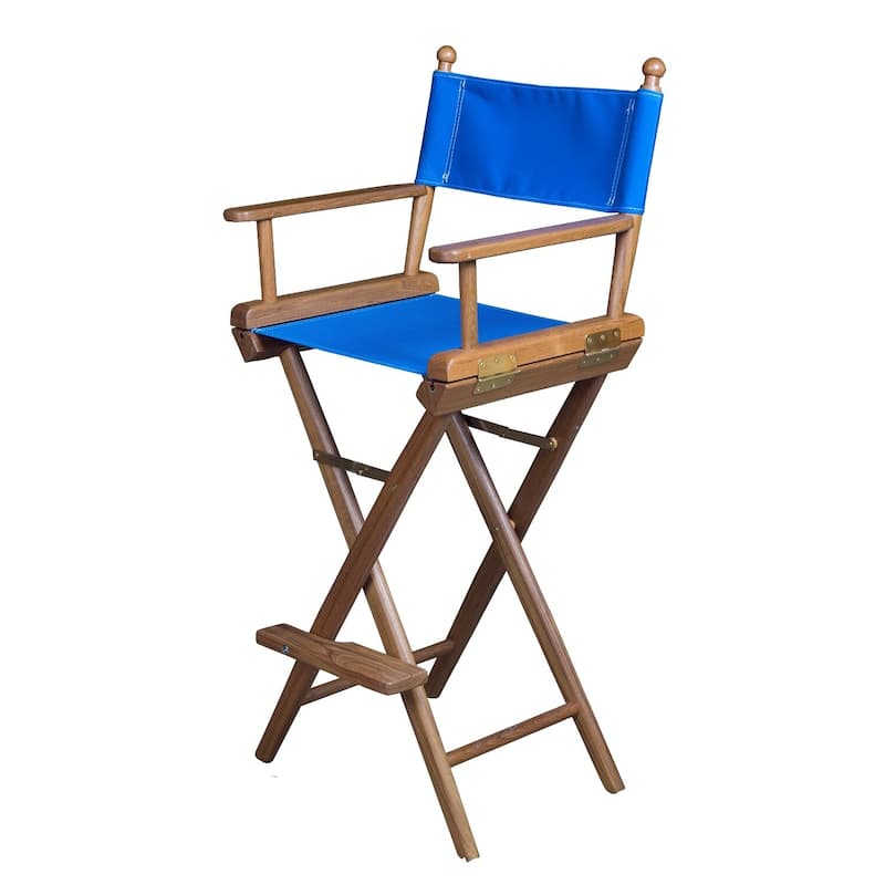 Teak Captain's Chair - Pacific Blue