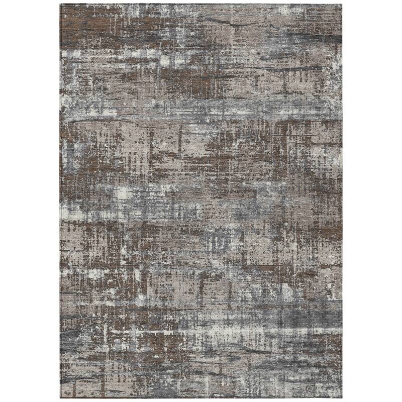 HomeRoots Geometric Transitional Rectangle Outdoor Rug