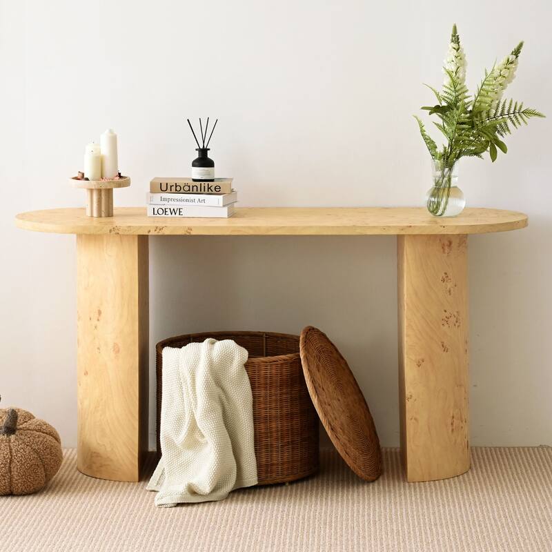 Burl Wood 60" Console Table