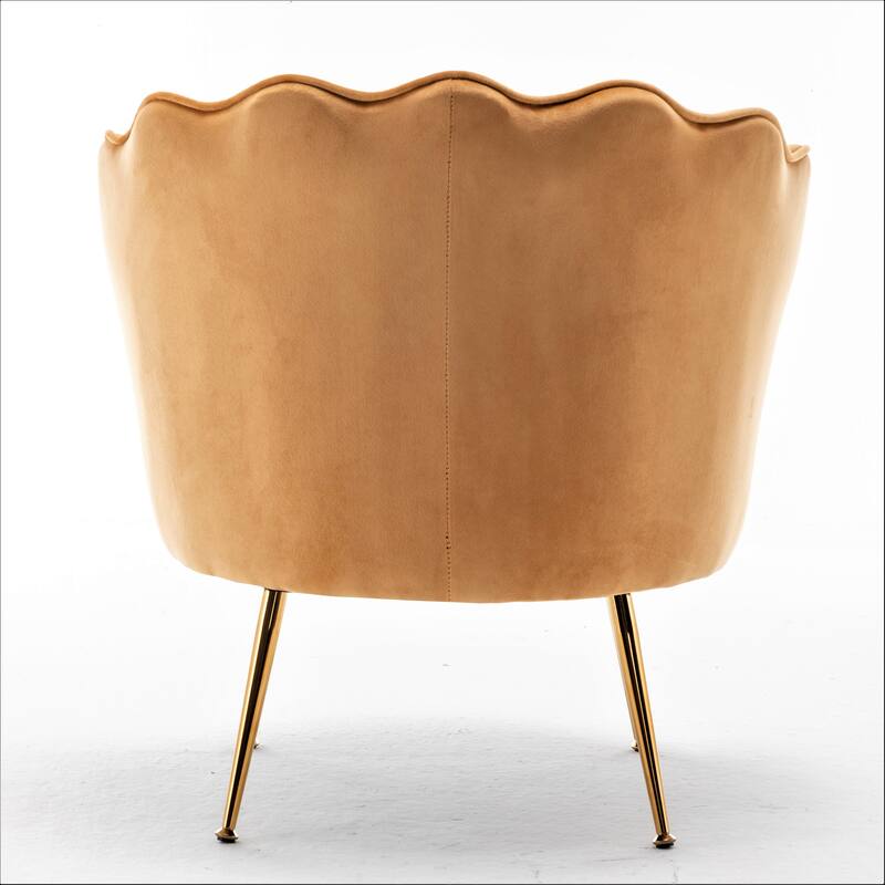 Cavett 28.3" Wide Velvet Barrel Chair with Gold Metal Legs