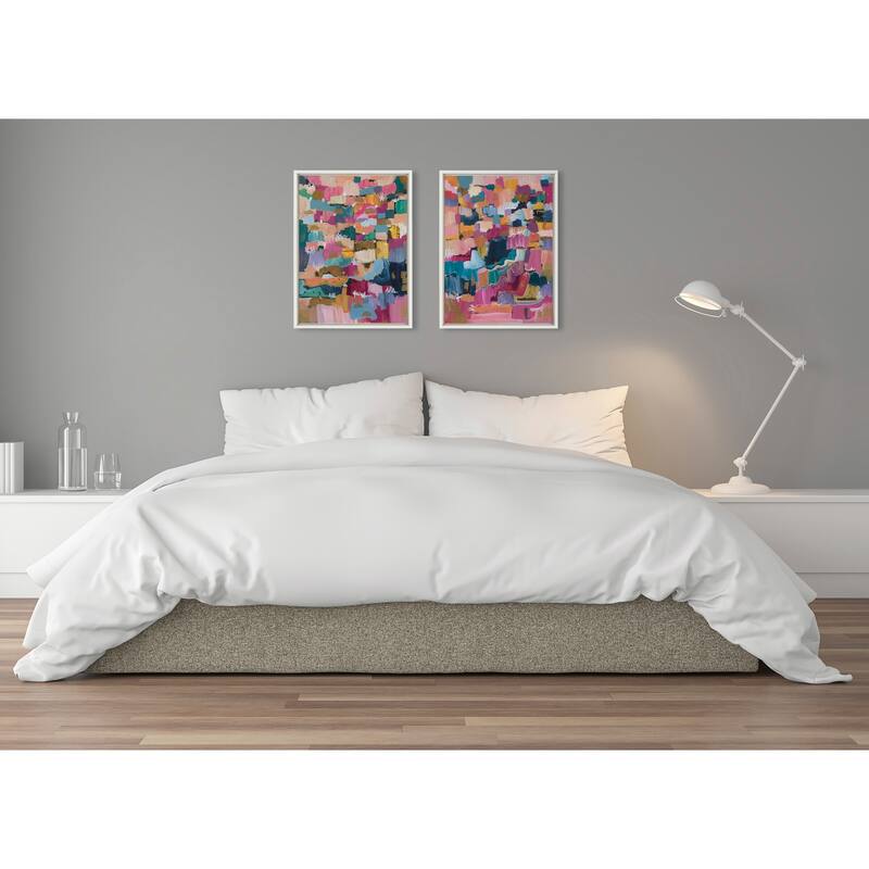 Kate and Laurel Sylvie Applause Framed Canvas Set by Leah Nadeau