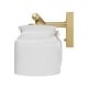 preview thumbnail 6 of 5, Hunter + Jasmine Roth Harlowe Luxe Gold Cased White Glass 3-Light Bathroom Vanity Wall Light - Transitional - Damp Rated